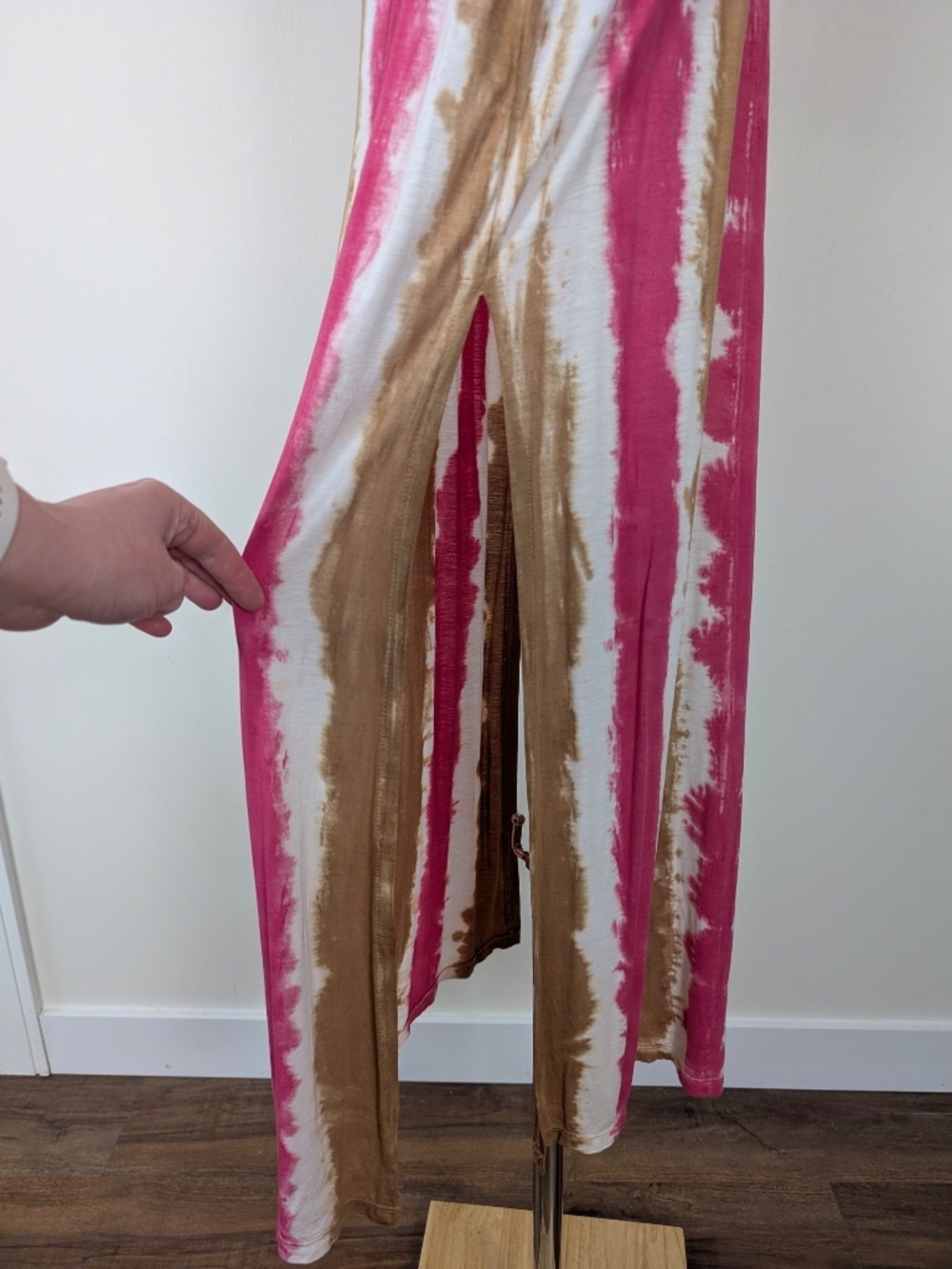 Tie Die Maxi Dress Open Back Size Small Long Sleeve Resort - Picture 12 of 16